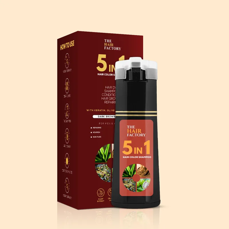 5 IN 1 Hair Color Shampoo with Keratin, Olive Oil & Vitamin E